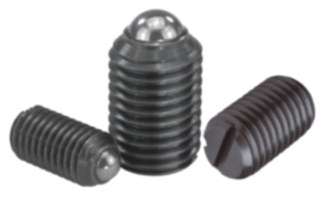 Pressori a molla con intaglio e sfera, acciaio Pressori a molla con intaglio e sfera, acciaio