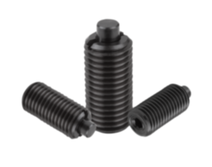 Spring plungers with hexagon socket and flattened thrust pin, steel