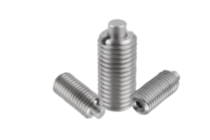 Pressori a molla con esagono incassato e puntale spianato, acciaio inox Pressori a molla con esagono incassato e puntale spianato, acciaio inox