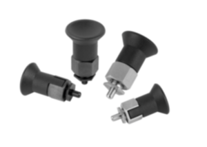 Spine di posizione in acciaio o acciaio inox per parti a parete sottile con impugnatura a fungo in plastica Spine di posizione in acciaio o acciaio inox per parti a parete sottile con impugnatura a fungo in plastica