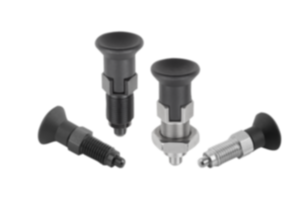 Spine di posizione in acciaio o acciaio inox Premium con impugnatura a fungo in plastica e perno di bloccaggio cilindrico 