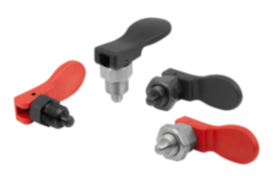 Spine di posizione in acciaio o acciaio inox versione corta con leva eccentrica in plastica Spine di posizione in acciaio o acciaio inox versione corta con leva eccentrica in plastica