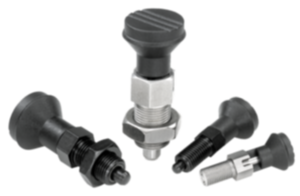 Spine di posizione in acciaio o acciaio inox con impugnatura a fungo in plastica, con coperchio Spine di posizione in acciaio o acciaio inox con impugnatura a fungo in plastica, con coperchio