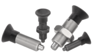 Spine di posizione in acciaio o acciaio inox, senza collare, con impugnatura a fungo in plastica Spine di posizione in acciaio o acciaio inox, senza collare, con impugnatura a fungo in plastica