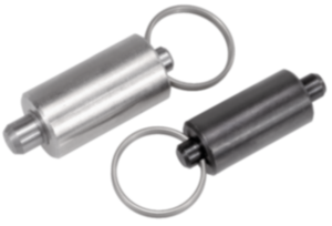 Spine di posizione in acciaio o acciaio inox versione liscia senza collare, con anello di trazione in acciaio inox Spine di posizione in acciaio o acciaio inox versione liscia senza collare, con anello di trazione in acciaio inox