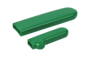 Impugnature in plastica rettangolari, con attacco rettangolare, colore verde Impugnature in plastica rettangolari, con attacco rettangolare, colore verde