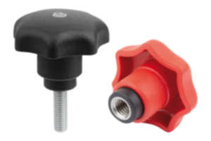 Star grips, plastic with safety function - inch Star grips, plastic with safety function - inch
