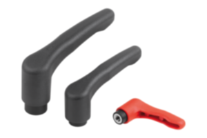 Maniglia a leva ECO in plastica con filettatura interna; inserto filettato in acciaio inox Maniglia a leva ECO in plastica con filettatura interna; inserto filettato in acciaio inox