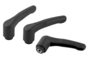 Clamping levers, plastic, metal detectable with internal thread, threaded insert stainless steel Clamping levers, plastic, metal detectable with internal thread, threaded insert stainless steel
