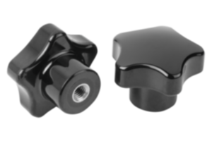 Five lobe grip, plastic (thermoset) with internal thread, threaded insert steel or stainless steel - inch Five lobe grip, plastic (thermoset) with internal thread, threaded insert steel or stainless steel - inch