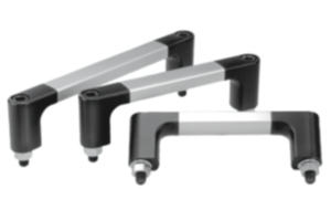 Rohrgriffe Aluminium mit schwarz pulverbeschichteten Griffschenkel Rohrgriffe Aluminium mit schwarz pulverbeschichteten Griffschenkel