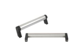 Rohrgriffe Aluminium mit Kunststoff-Griffschenkel, schrägstehend Rohrgriffe Aluminium mit Kunststoff-Griffschenkel, schrägstehend