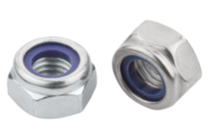 Dadi esagonali con inserto in poliammide forma bassa, DIN 985 ampliati Dadi esagonali con inserto in poliammide forma bassa, DIN 985 ampliati