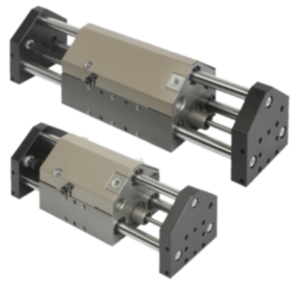 Moduli lineari pneumatici con tre guide tonde Moduli lineari pneumatici con tre guide tonde
