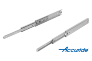 Guide telescopiche in acciaio per il montaggio laterale verticale, estrazione totale, capacità di carico fino a 124 kg Guide telescopiche in acciaio per il montaggio laterale verticale, estrazione totale, capacità di carico fino a 124 kg