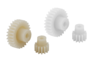 Ruote dentate frontali in plastica, modulo 1 stampate a iniezione, dentatura diritta, angolo di pressione 20°