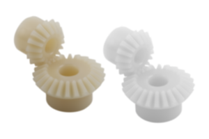 Ingranaggi conici in plastica, rapporto di trasmissione 1:1,5 stampati a iniezione, dentatura diritta, angolo di pressione 20°