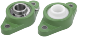 Unità cuscinetto con supporto flangiato, 2 fori, alloggiamento in plastica Unità cuscinetto con supporto flangiato, 2 fori, alloggiamento in plastica