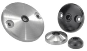 Supporti piani per piedini articolati in zinco pressofuso o acciaio inox Supporti piani per piedini articolati in zinco pressofuso o acciaio inox