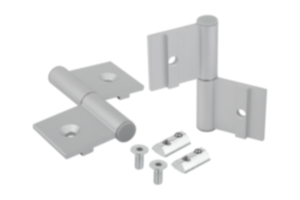 Scharniere Aluminium, innenliegend, mit Steg Scharniere Aluminium, innenliegend, mit Steg