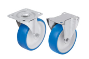 Rotelle orientabili e fisse in lamiera d'acciaio per ambienti igienici Rotelle orientabili e fisse in lamiera d'acciaio per ambienti igienici