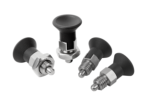 Spine di posizione ECO in acciaio o acciaio inox, versione corta con impugnatura a fungo in plastica Spine di posizione ECO in acciaio o acciaio inox, versione corta con impugnatura a fungo in plastica