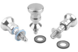 Spine di posizione in acciaio inox per rondelle di tenuta Hygienic USIT® con impugnatura a fungo in acciaio inox Spine di posizione in acciaio inox per rondelle di tenuta Hygienic USIT® con impugnatura a fungo in acciaio inox