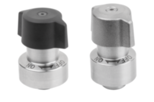 Chiusure a un quarto di giro in acciaio inox, versione pesante con azionamento rotativo e testa rotante in plastica o acciaio inox Chiusure a un quarto di giro in acciaio inox, versione pesante con azionamento rotativo e testa rotante in plastica o acciaio inox