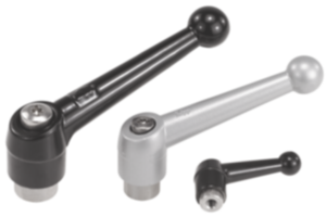Maniglia a leva con filettatura interna, elementi in acciaio inox, inch