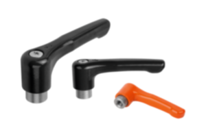 Maniglia a leva piatta con filettatura interna, elementi in acciaio inox, inch