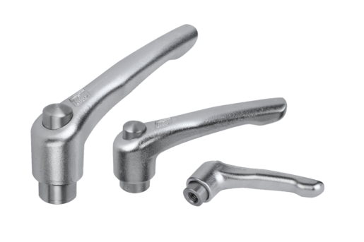 Maniglia a leva acciaio inox con tappo di protezione con filettatura interna, inch