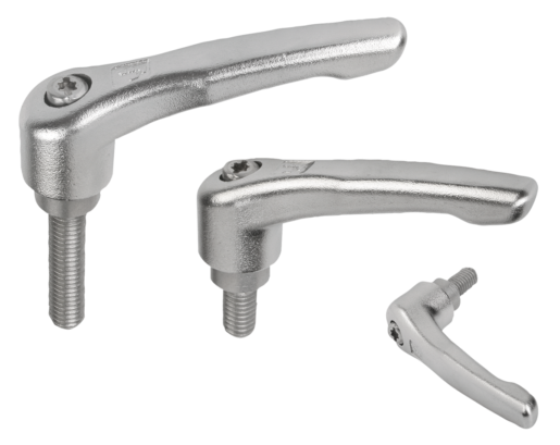 Maniglia a leva in acciaio inox con filettatura esterna, inch