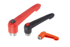 Maniglia a leva con pulsante con filettatura interna, parti metalliche in acciaio inox, inch