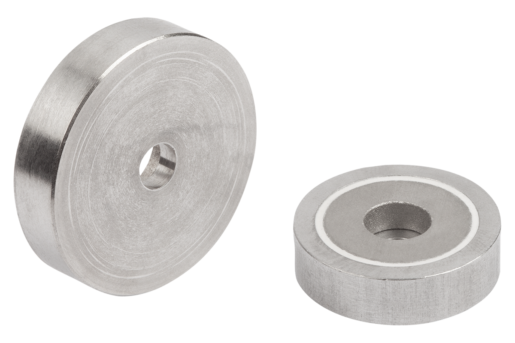 Magneti con foro cilindrico (magneti piatti) in SmCo con alloggiamento in acciaio inox