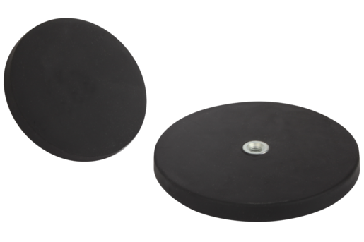 Magnete piatto con filettatura interna in NdFeB, con rivestimento protettivo di gomma