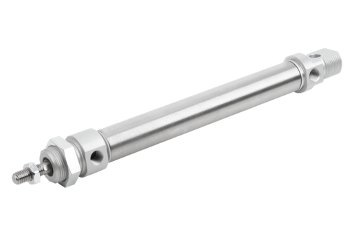 Cilindro compatto rotondo DIN ISO 6432, a doppio effetto con pistone magnetico