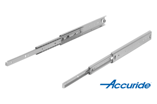 Guide telescopiche in acciaio per il montaggio laterale verticale, estrazione totale, capacità di carico fino a 124 kg