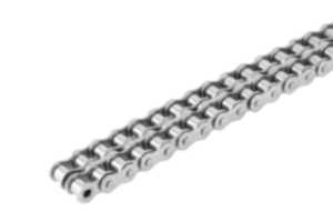 Catena a rulli doppie acciaio inox DIN ISO 606, piastra di giunzione arcuata