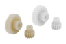 Ruote dentate frontali in plastica, modulo 0,5 stampate a iniezione, dentatura diritta, angolo di pressione 20°