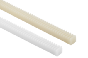 Cremagliere in plastica, stampate, dentatura diritta, angolo di pressione 20°