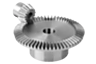 Ingranaggi conici in acciaio, rapporto di trasmissione 1:4 dentatura fresata, dritta, angolo di ingranamento 20°