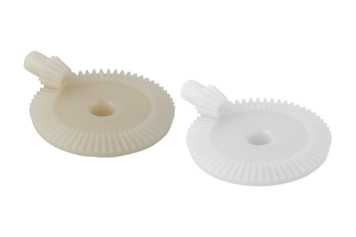 Ingranaggi conici in plastica, rapporto di trasmissione 1:5 stampati a iniezione, dentatura diritta, angolo di pressione 20°