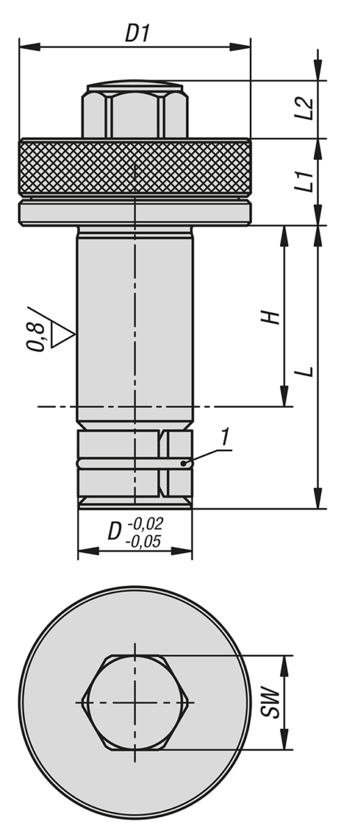 Cilindro di posizionamento con sistema di serraggio a cuneo