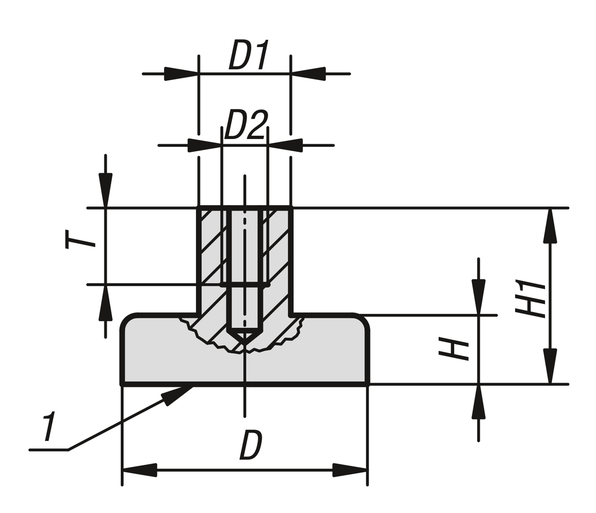 Magneti con filetto interno (magneti piatti) in ferrite dura con alloggiamento in acciaio inox