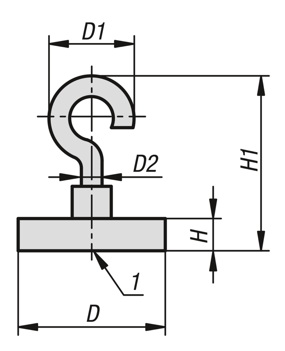 Magneti con gancio (magneti piatti) in NdFeB