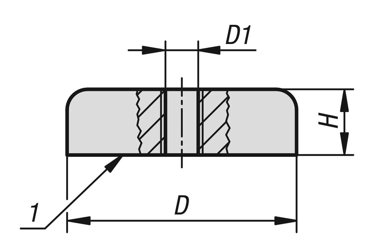 Magneti con filetto interno (magneti piatti) in ferrite dura