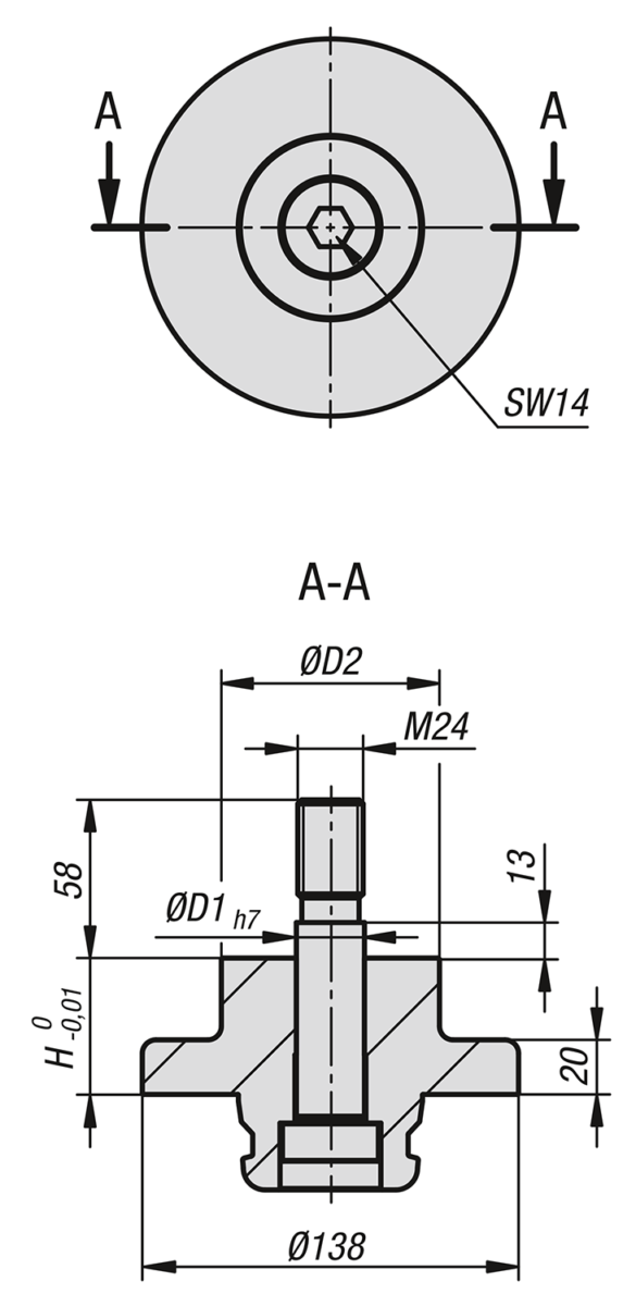 UNILOCK Riduttore per sistema a 5 assi da 138 mm