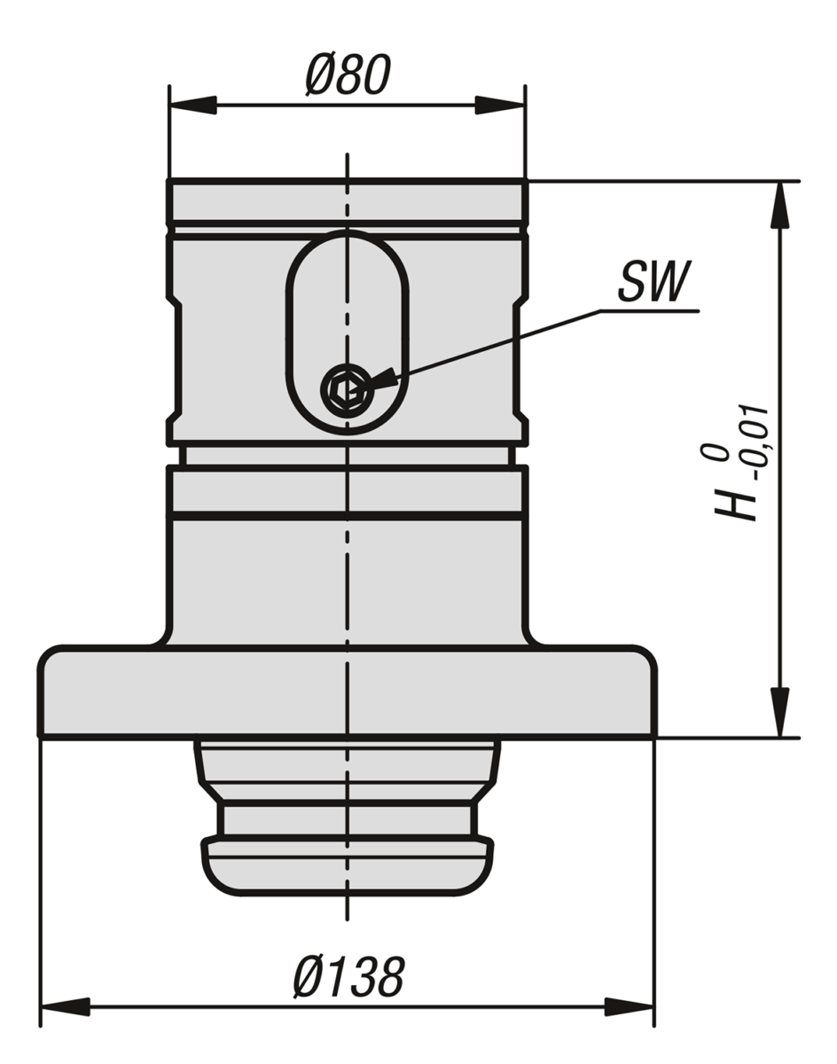 UNILOCK Riduttore per sistema a 5 assi da 138 mm