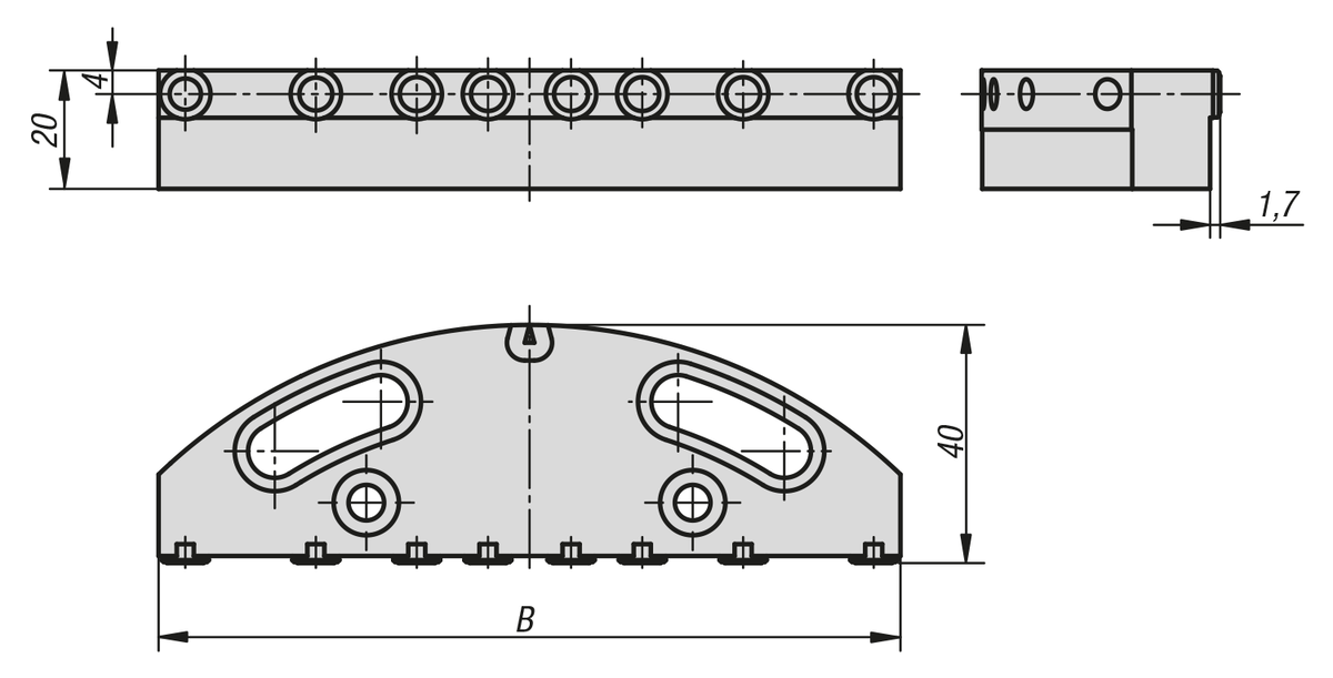 Ganascia per morsa con pin per ganascia oscillante Dispositivo di serraggio a 5 assi compatto